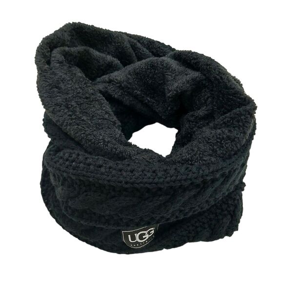 UGG Accessories - UGG Scarf Womens One Size Black Neck Warmer Knitted Winter Outdoor Travel